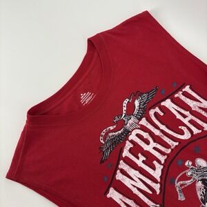 American Rider Powered by‎ Freedom Mens T Shirt SZ Medium Sleeveless Cotton Red